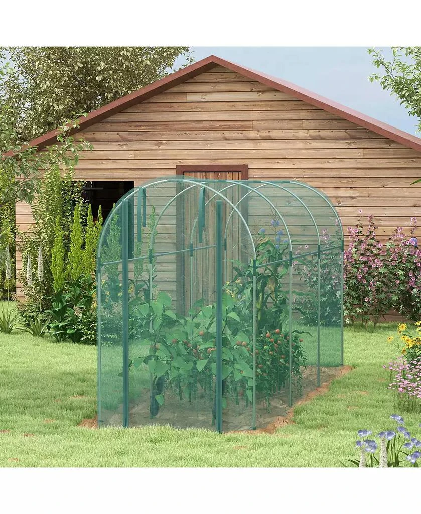 Outsunny 4' x 12' Plant Protection Tent Crop Cage with Door, 6