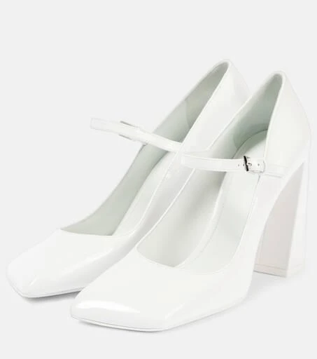 Amina Muaddi Charlotte 95 patent leather Mary Jane pumps 5