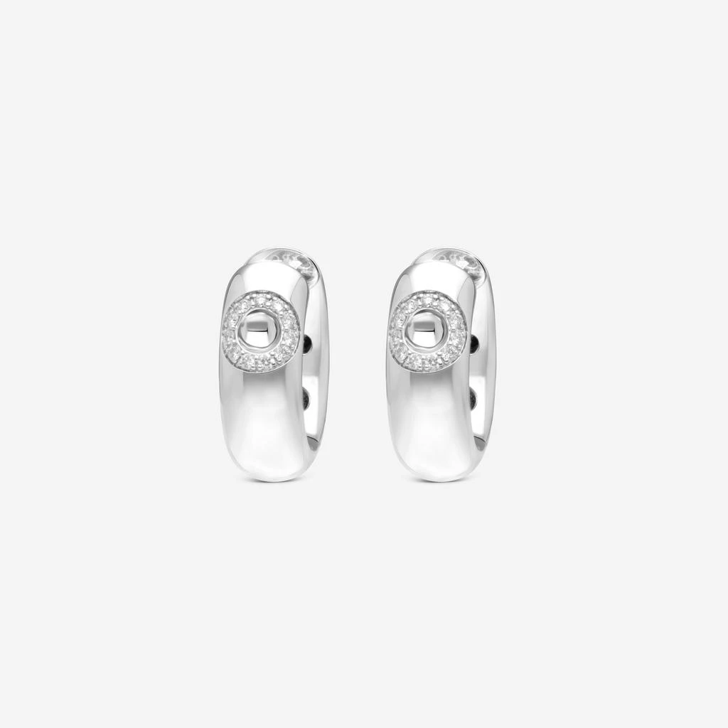 Roberto Coin Roberto Coin Pois Moi Luna 18K White Gold Diamond Hoop Earrings 8883132AWERX-copy