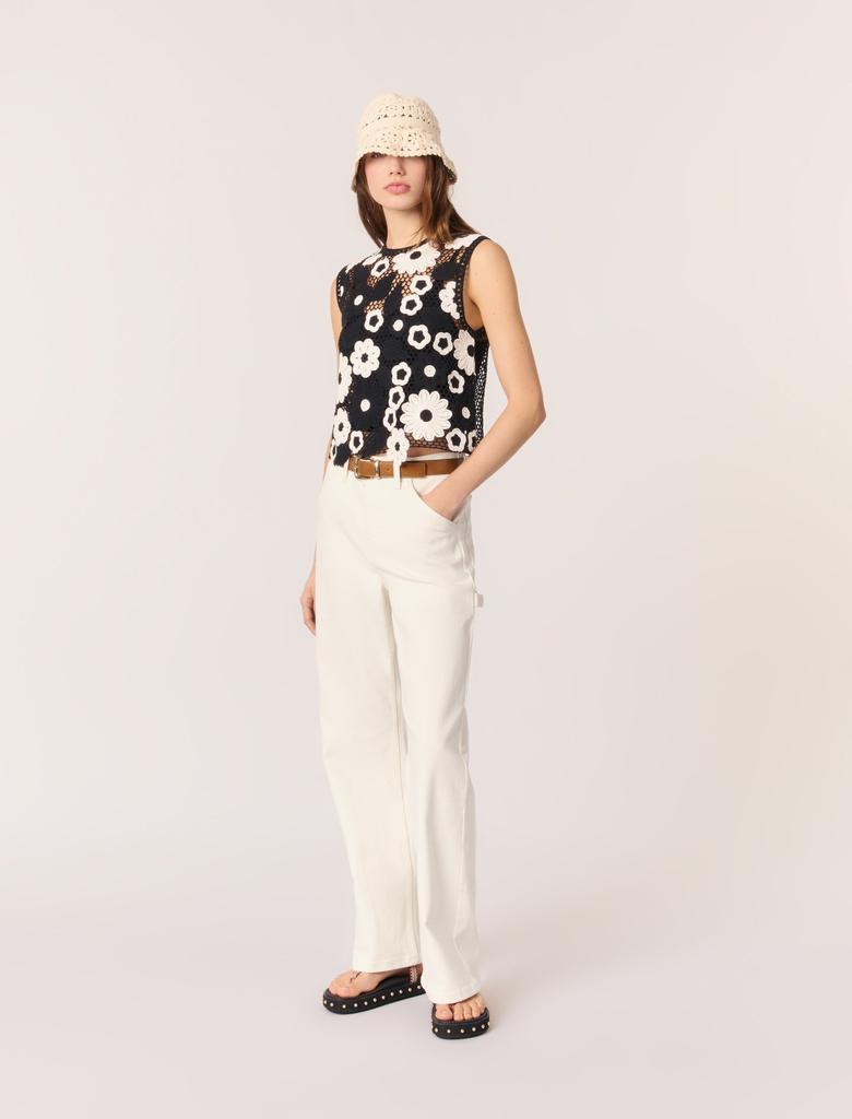 Maje Maje Woman's cotton Floral crochet top for Spring/Summer