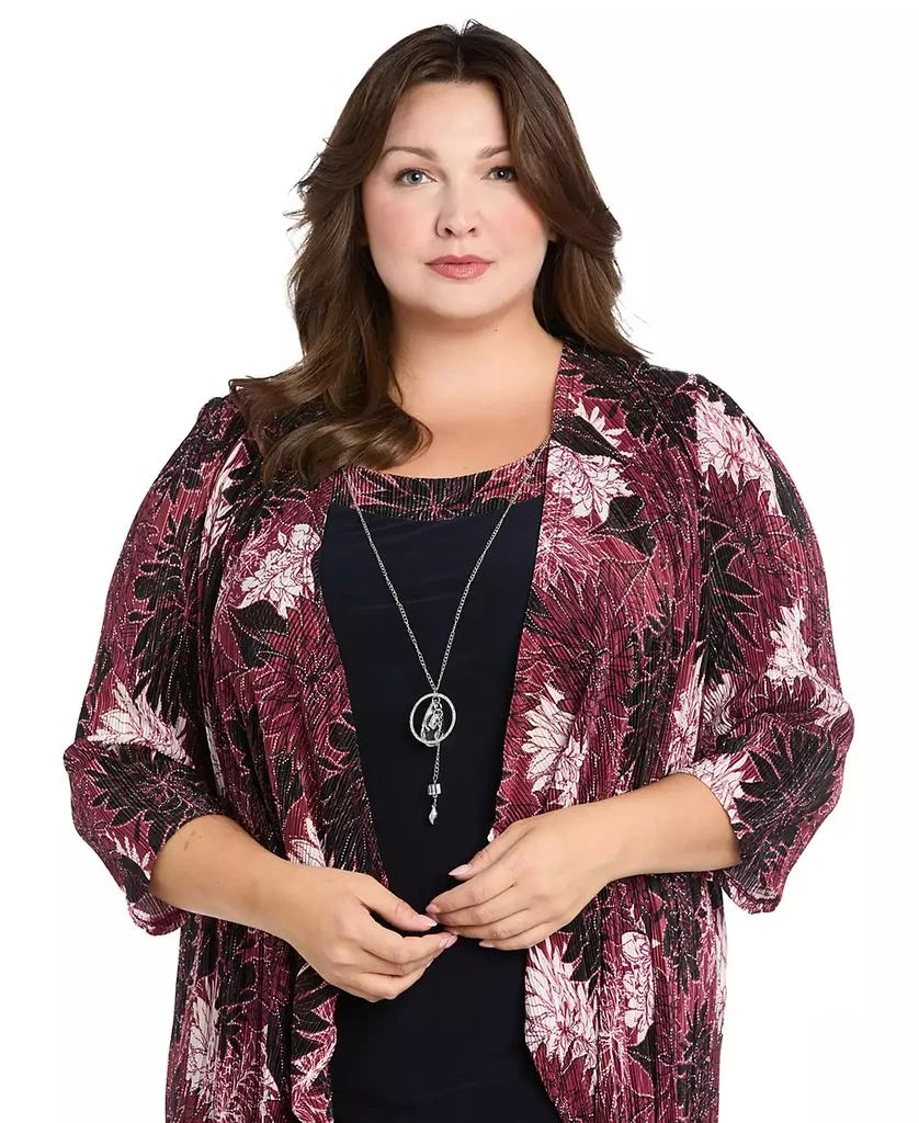 R & M Richards Plus Size Neck-Sheath Dress & Chiffon Jacket 4