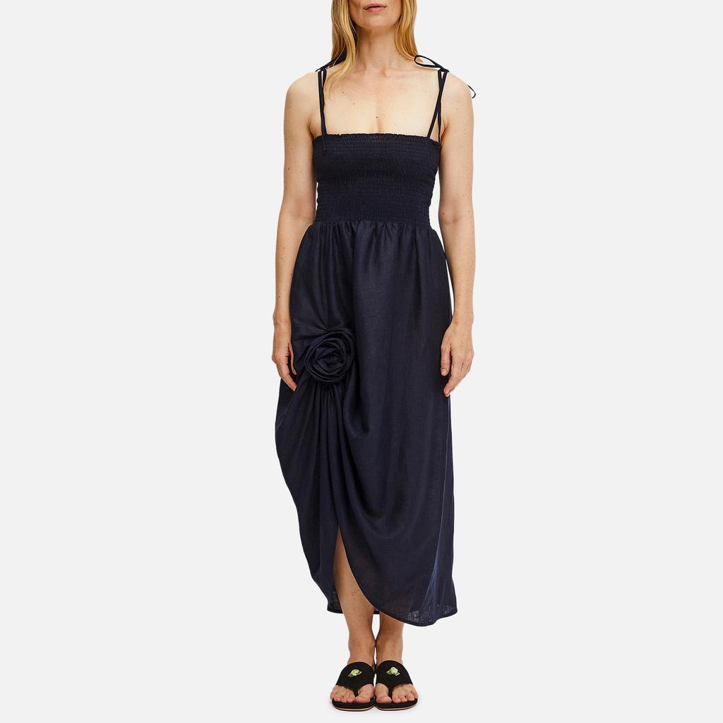 Sleeper Sleeper Atlanta Linen Rosette Strap Dress