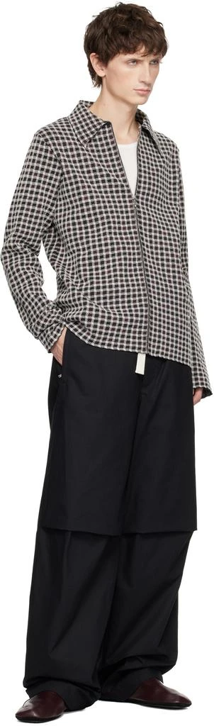 Jil Sander Gray Wool Blend Zip-Up Shirt 4