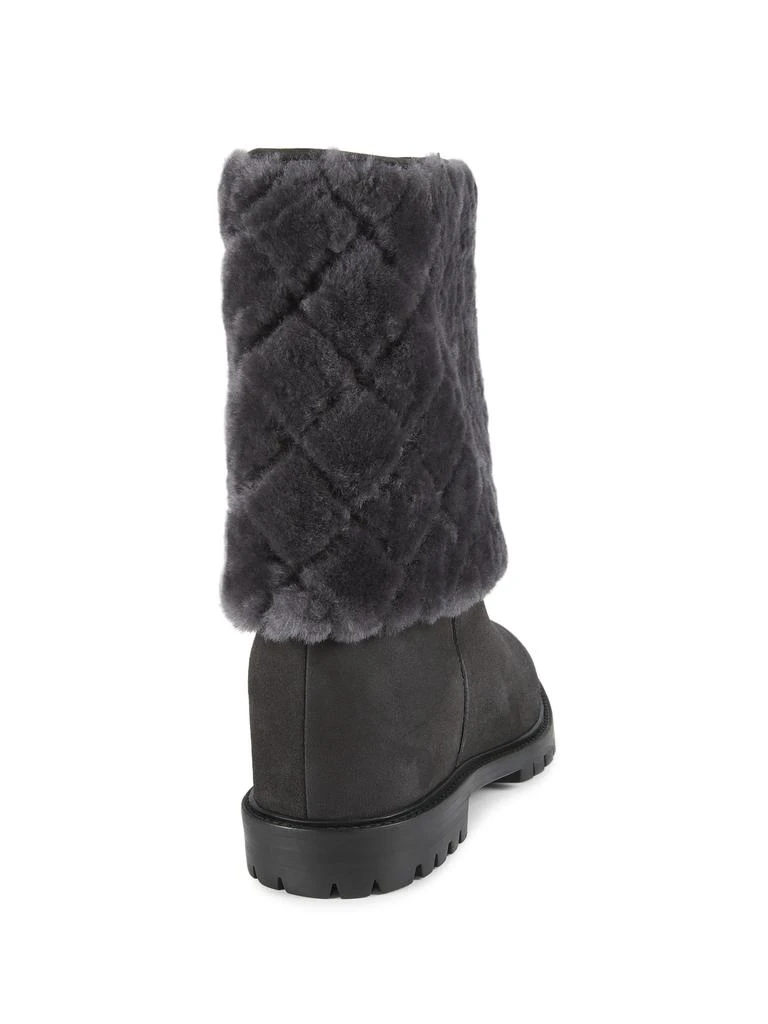 Aquatalia Casandra Shearling Trim Suede Boots 3