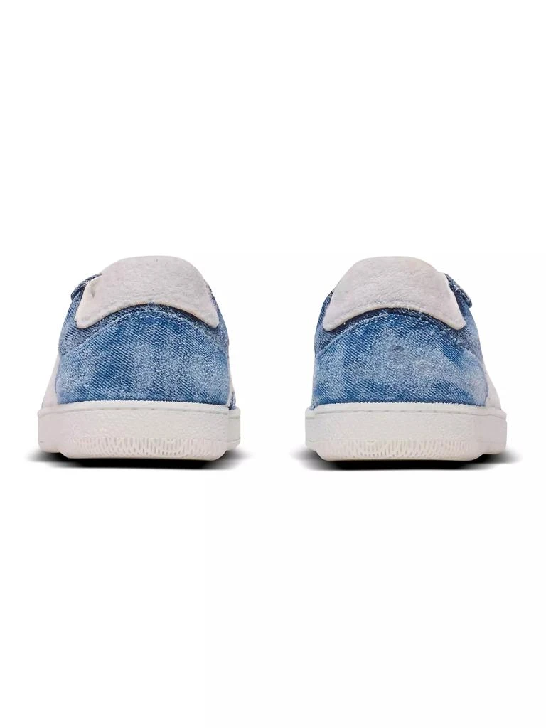 Balmain Swan Destroyed Denim Low-Top Sneakers 4