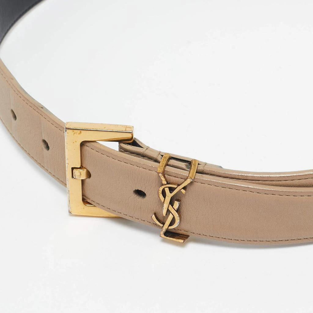 Yves Saint Laurent Saint Laurent Beige Leather Cassandre Belt 70 CM 2