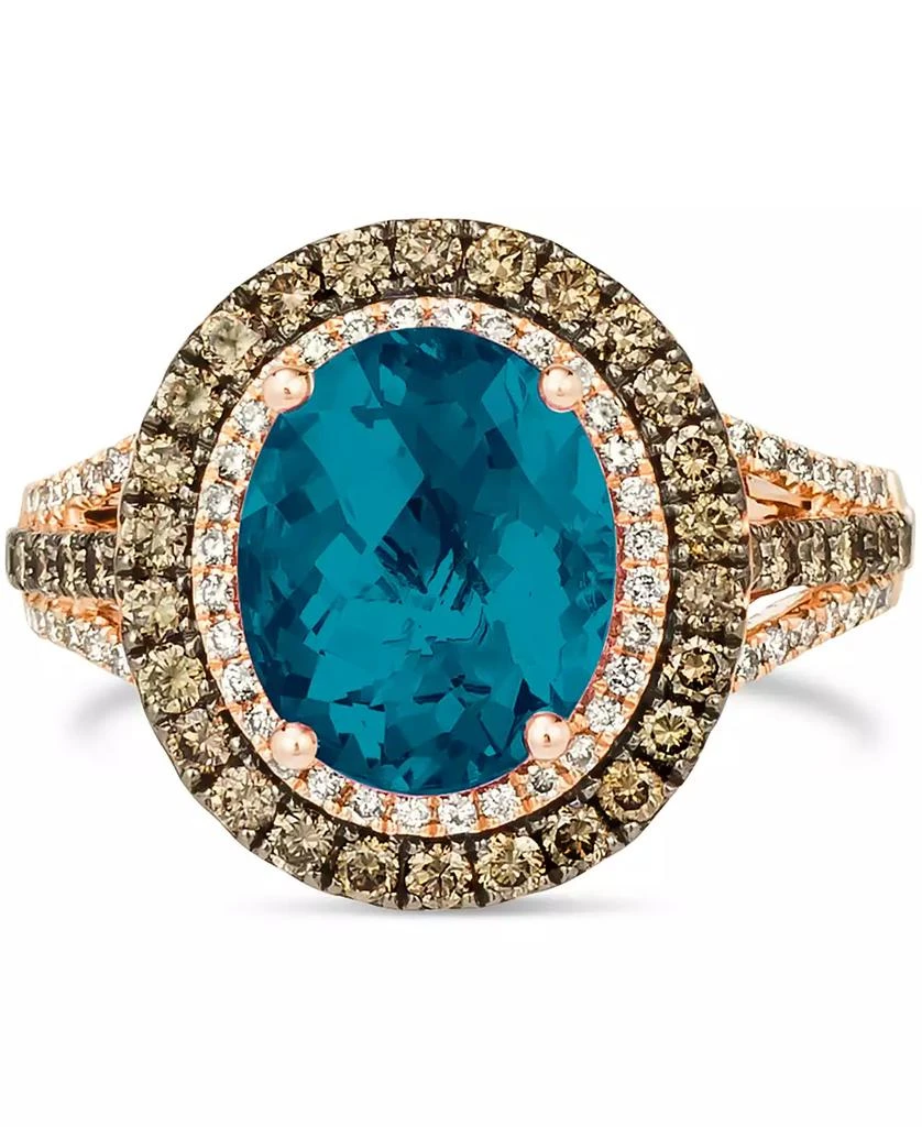 Le Vian Deep Sea Blue Topaz (4 ct. t.w.) & Diamond (7/8 ct.t.w.) Statement Ring in 14k Rose Gold (Also in Opal, Citrine, Amethyst, Garnet & Mint Julep Quartz) 3