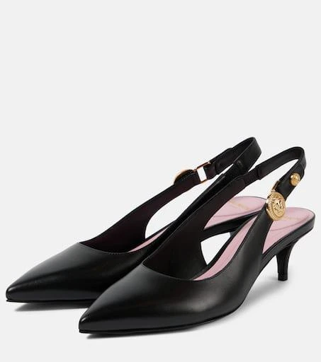 Balmain Medusa 
95 leather slingback pumps 4