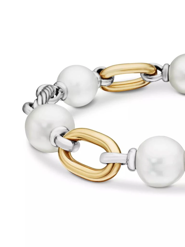 David Yurman Madison 11-12MM Pearl Chain Bracelet with 18K Yellow Gold 6