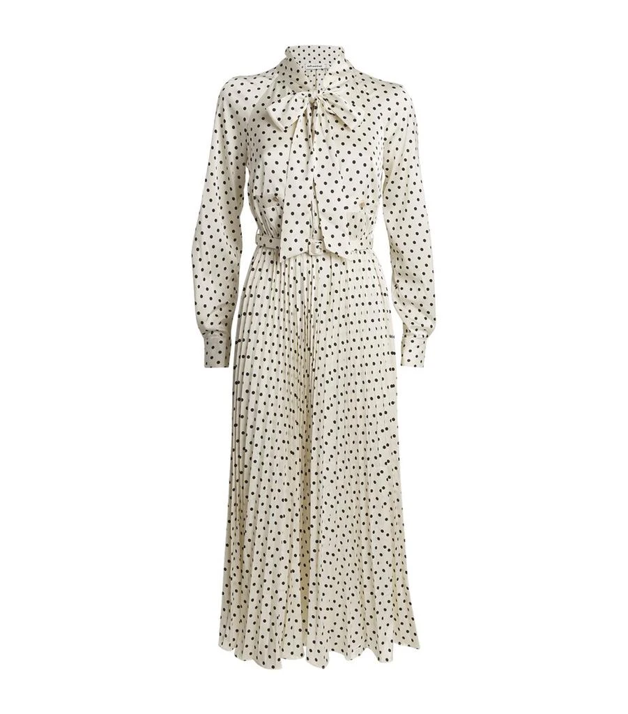 Self Portrait Satin Polka-Dot Midi Dress 1