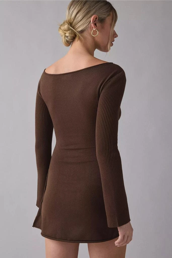 Frankies Bikinis Frankies Bikinis Elsa Cloud Knit Off-The-Shoulder Long Sleeve Mini Dress 3