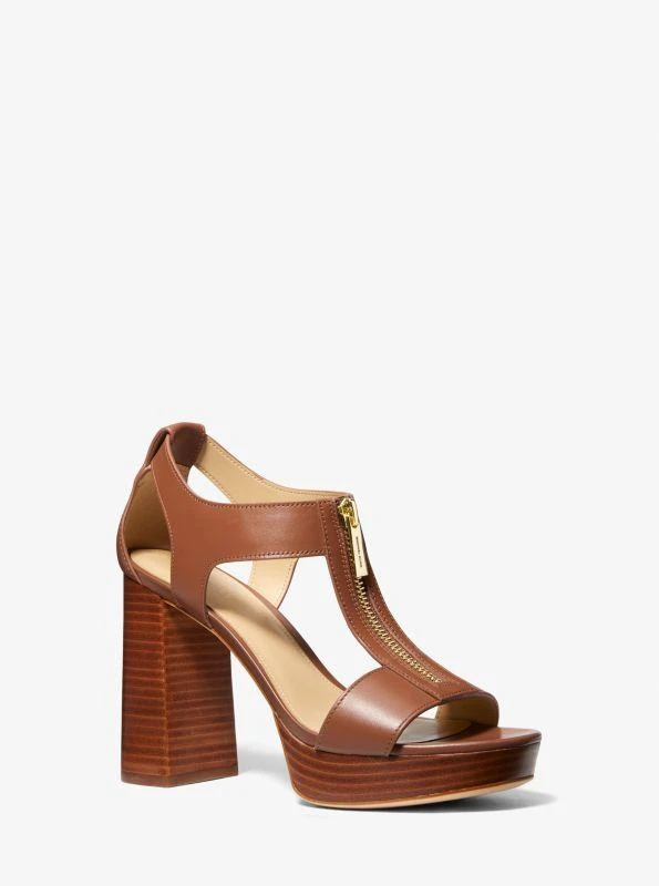 Michael Kors Berkley Leather Block-Heel Sandal 1