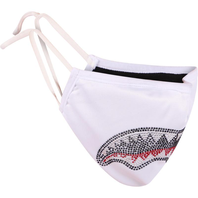 SprayGround Rhinestones shark teeth logo face masks set in black and white