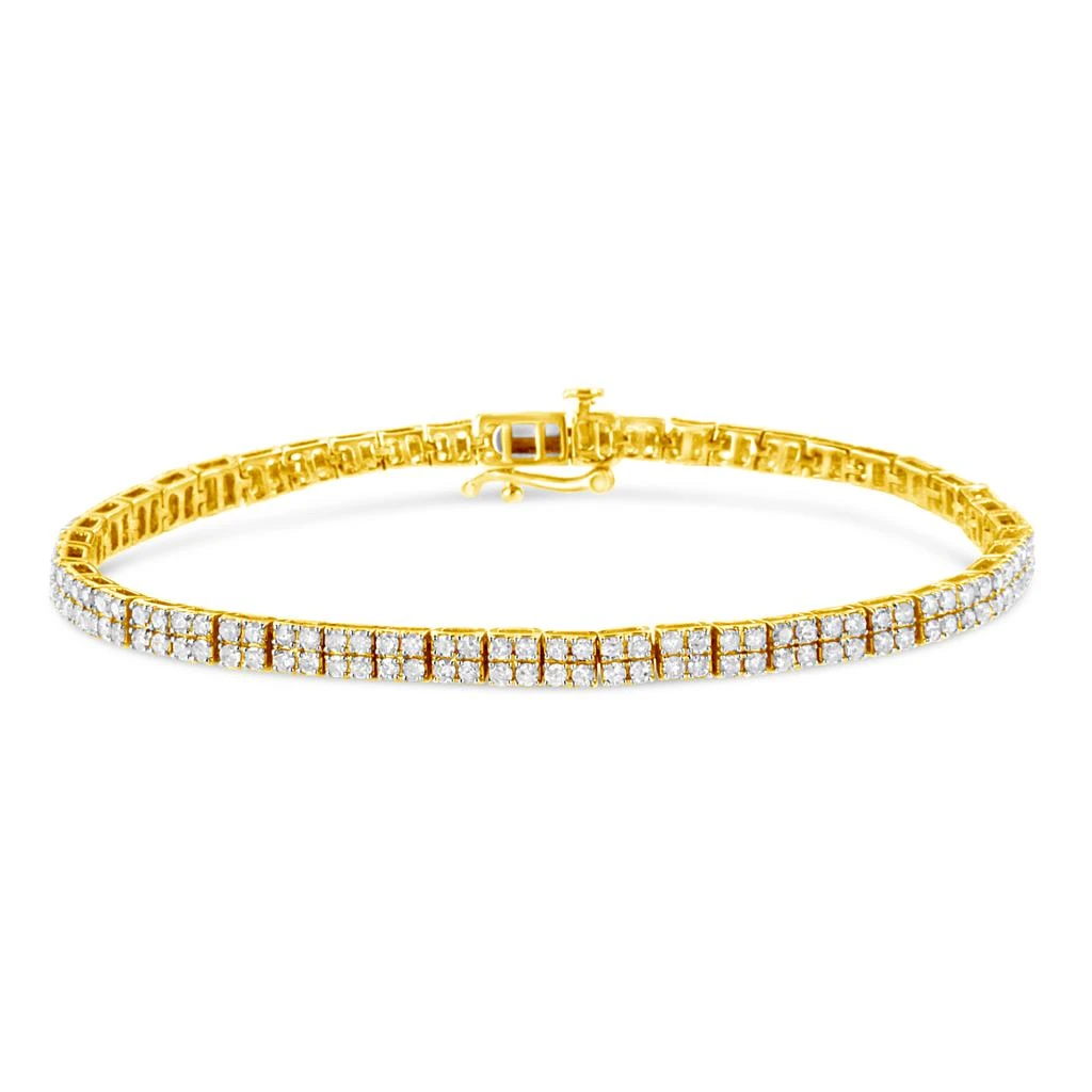 Haus of Brilliance 14K Yellow Gold Plated .925 Sterling Silver 3.0 Cttw Diamond Link Bracelet 1