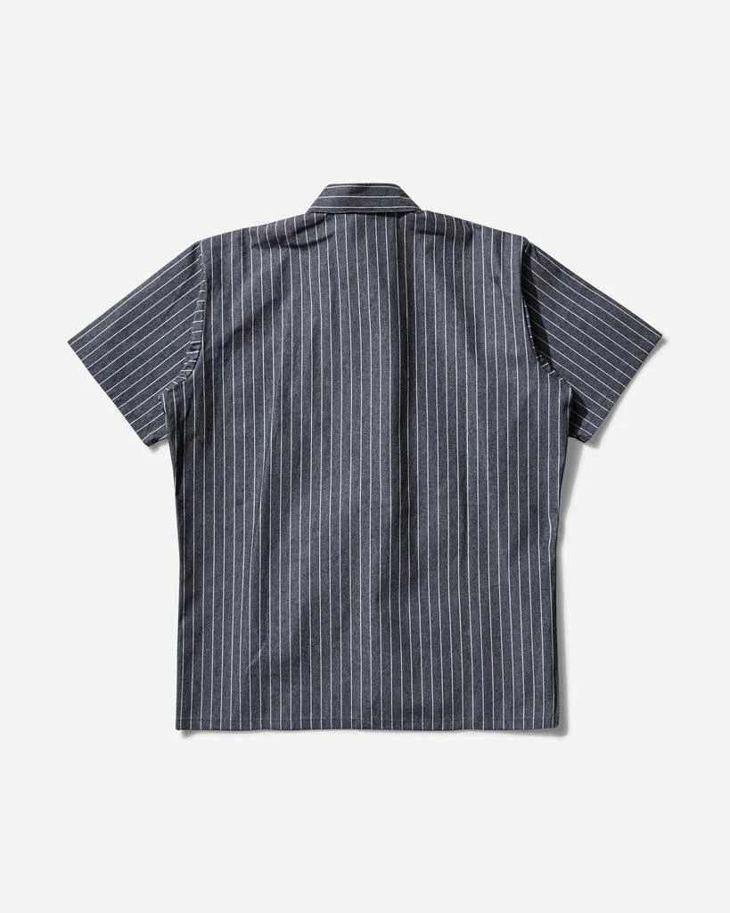 BEN DAVIS Men's Stripe 1/2 Zip Shortsleeve Shirt Butcher Block Stripe Black 2
