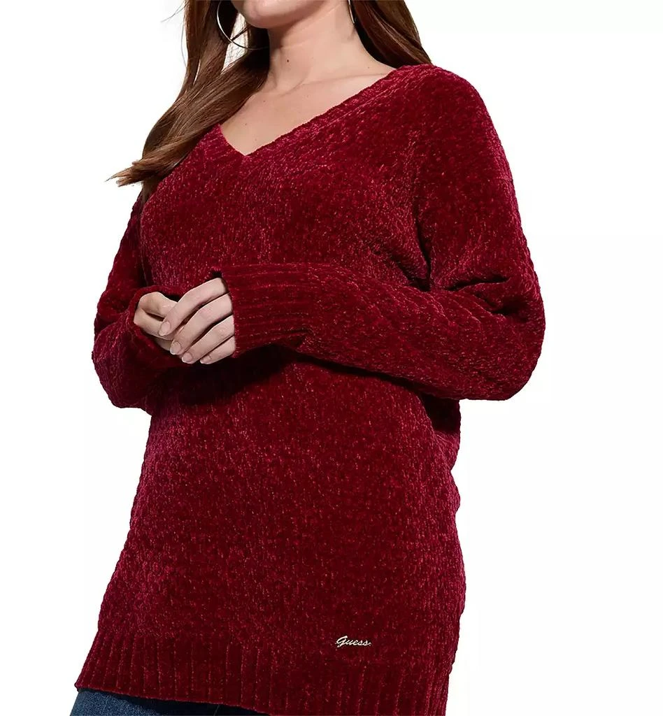 GUESS Women's Talia Chenille V-Neck Tunic Sweater 3