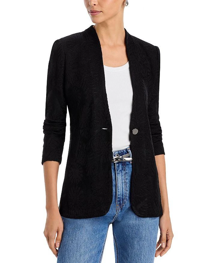 Misook One Button Knit Jacquard Jacket - Heritage Fit 1