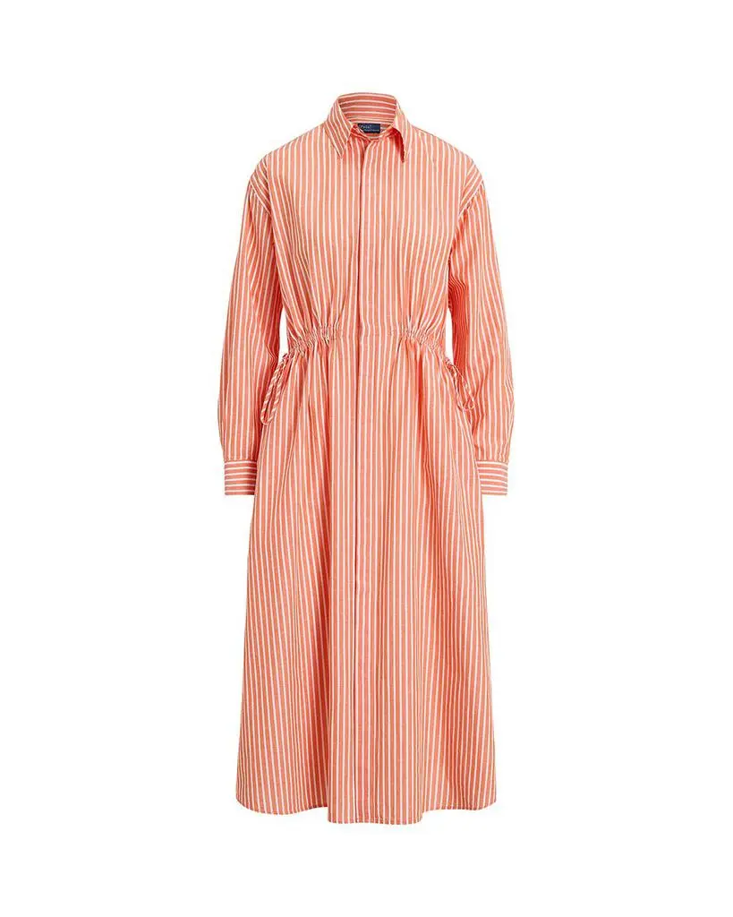 Ralph Lauren Striped Cotton Linen Drawcord Shirtdress 5
