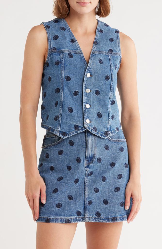 VERO MODA Alina Embroidered Denim Vest