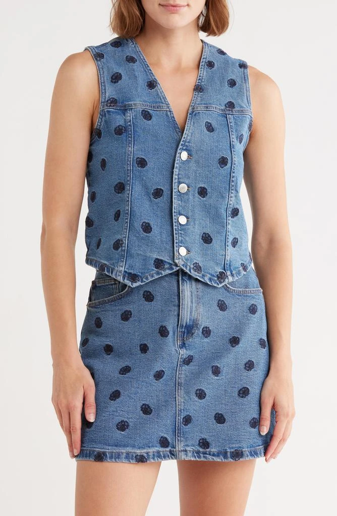 VERO MODA Alina Embroidered Denim Vest 1