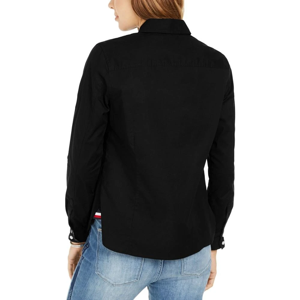 Tommy Hilfiger Women's Cotton Roll-Tab Button-Up Shirt 2
