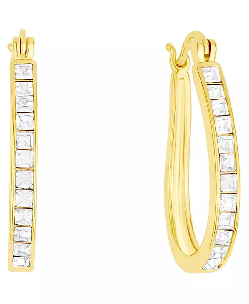 And Now This Crystal Oblong 18k Gold-Plated Brass Hoop Earrings, Macy
s Exclusive
