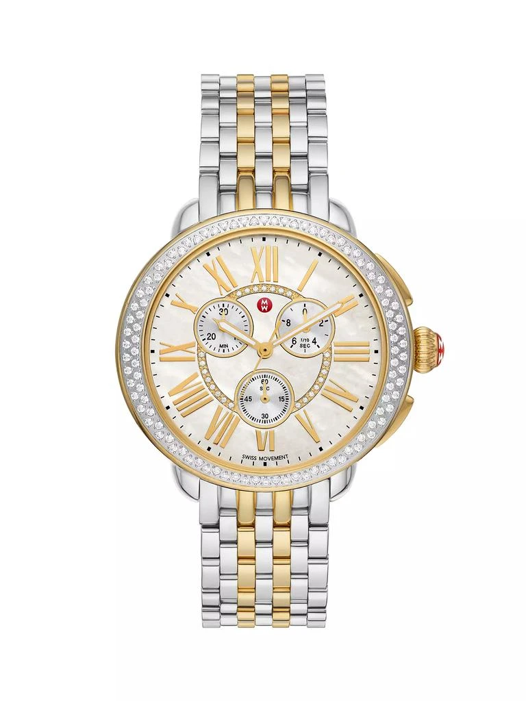 Michele Two-Toned 38mm Watch with Diamonds Michele ​CSX 38MM Two Tone 18K Yellow Goldplated & Stainless  main image 4