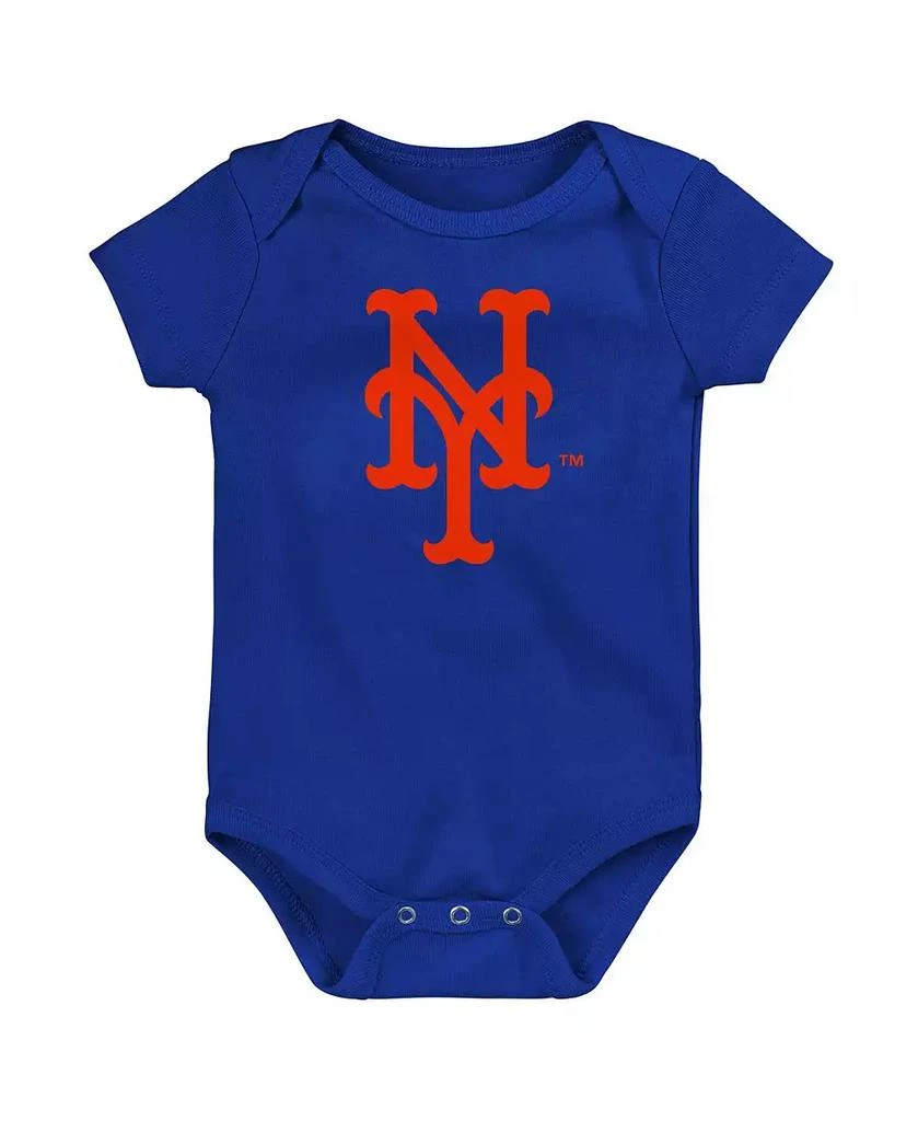 Outerstuff Baby Boys and Girls Blue New York Mets Slide Home Bodysuit, Set of 3 4
