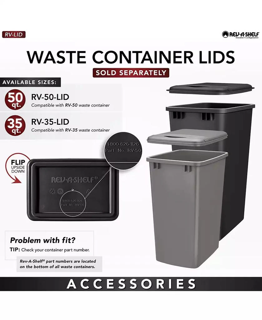 Rev-A-Shelf Double Pullout Trash Cans 35 qt. with Soft-close, 53WC-1835SCDM-217 6