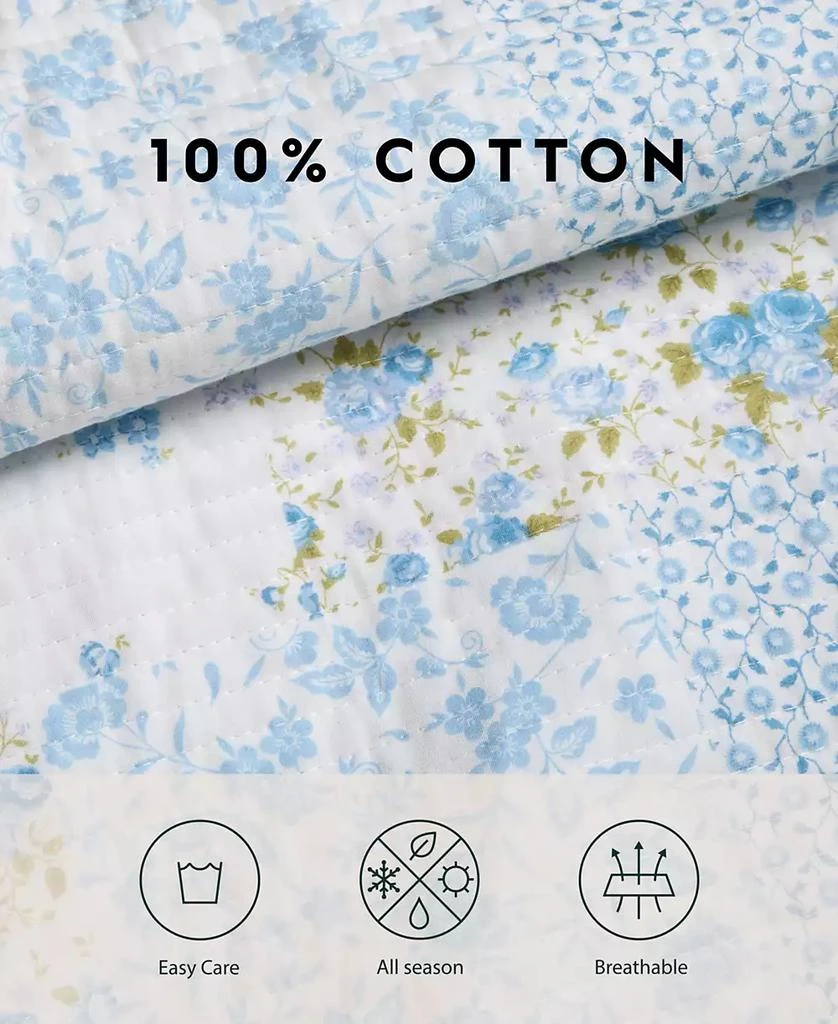 Laura Ashley Kenna Cotton Reversible 3-Pc. Quilt Set 6