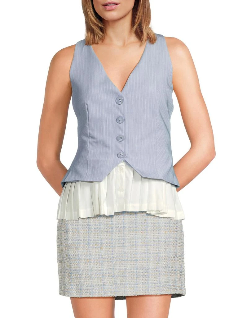 Lea 
Viola ​Pleated-Hem Pinstripe Vest Top 1