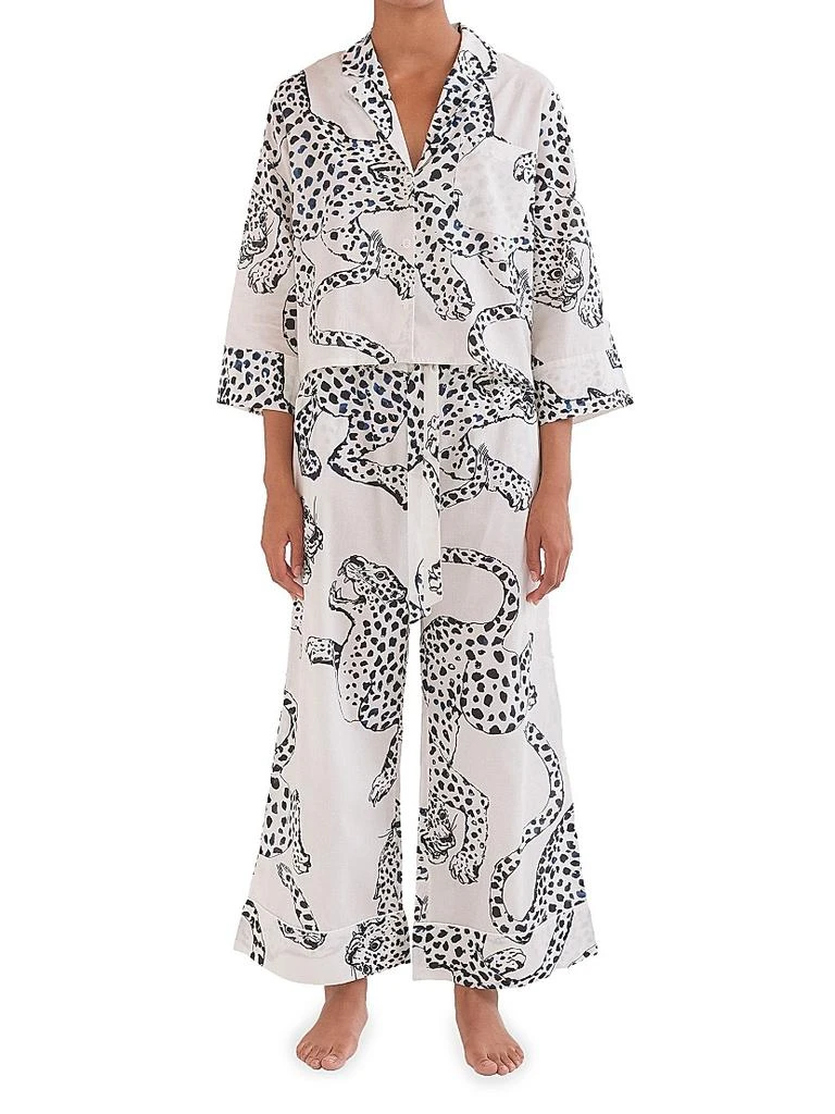 Desmond & Dempsey Jaguar Print Boxy Pajama Set 2