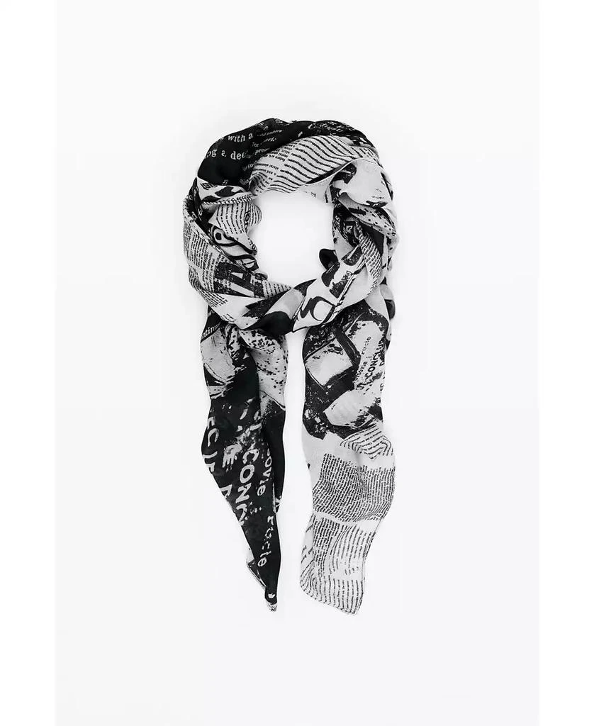 Desigual Women's Rectangular newspaper scarf 4