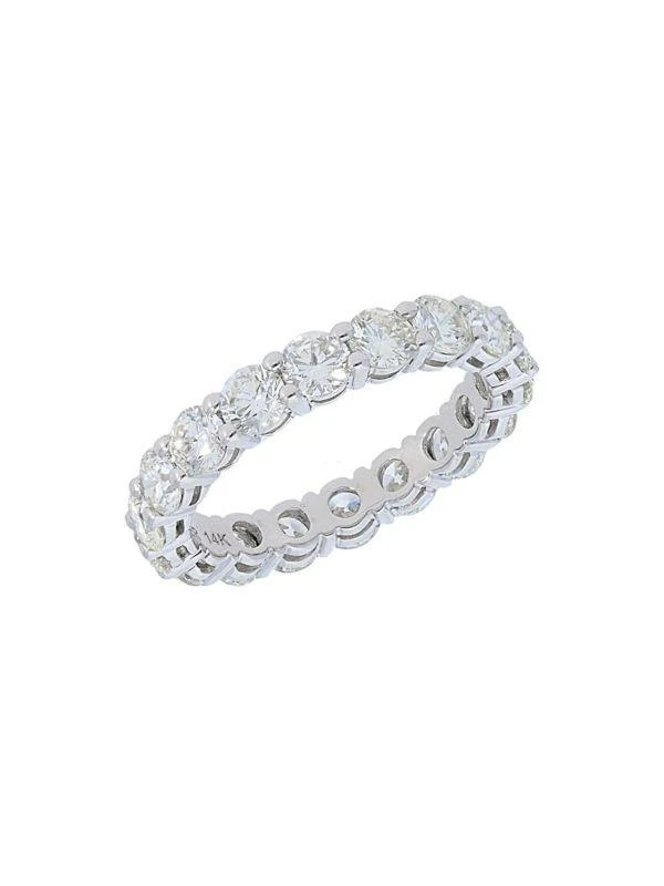 Nephora 14K White Gold & 3 TCW Diamond Eternity Band Ring/Size 6.5 1