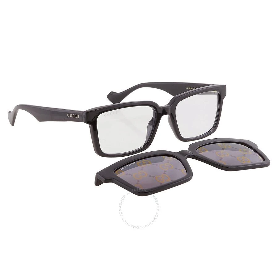Gucci Grey Logo Clip-On Rectangular Men's Sunglasses GG1543S 001 54 3