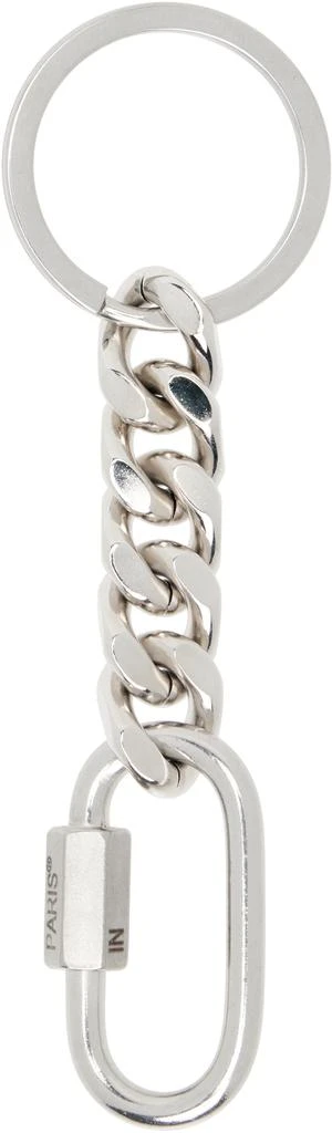 IN GOLD WE TRUST PARIS Silver Curb Chain Keychain 2