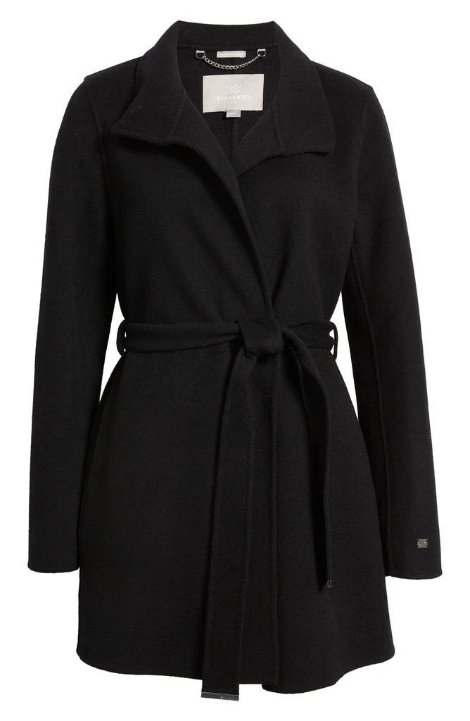 Soia & Kyo Kenia Funnel Neck Wool Blend Wrap Coat 6