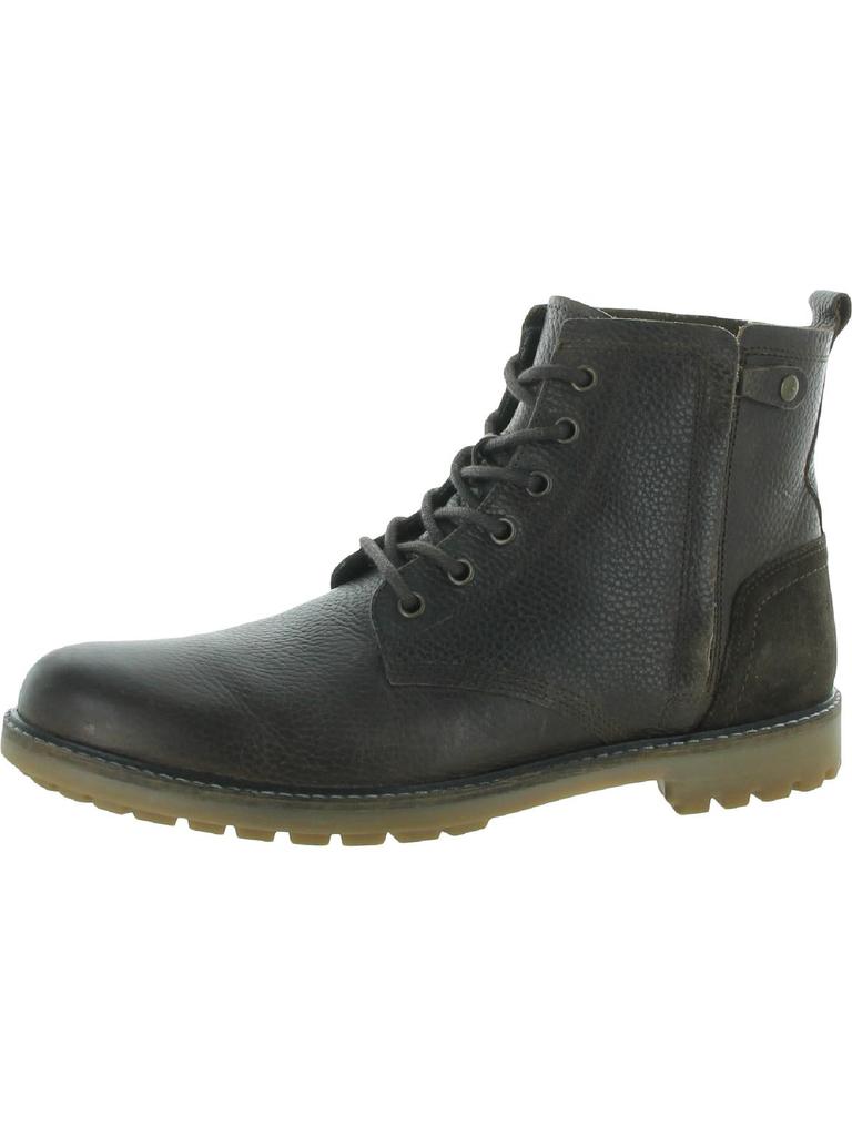 Crevo Carden Mens Pebbled Leather Ankle Boots