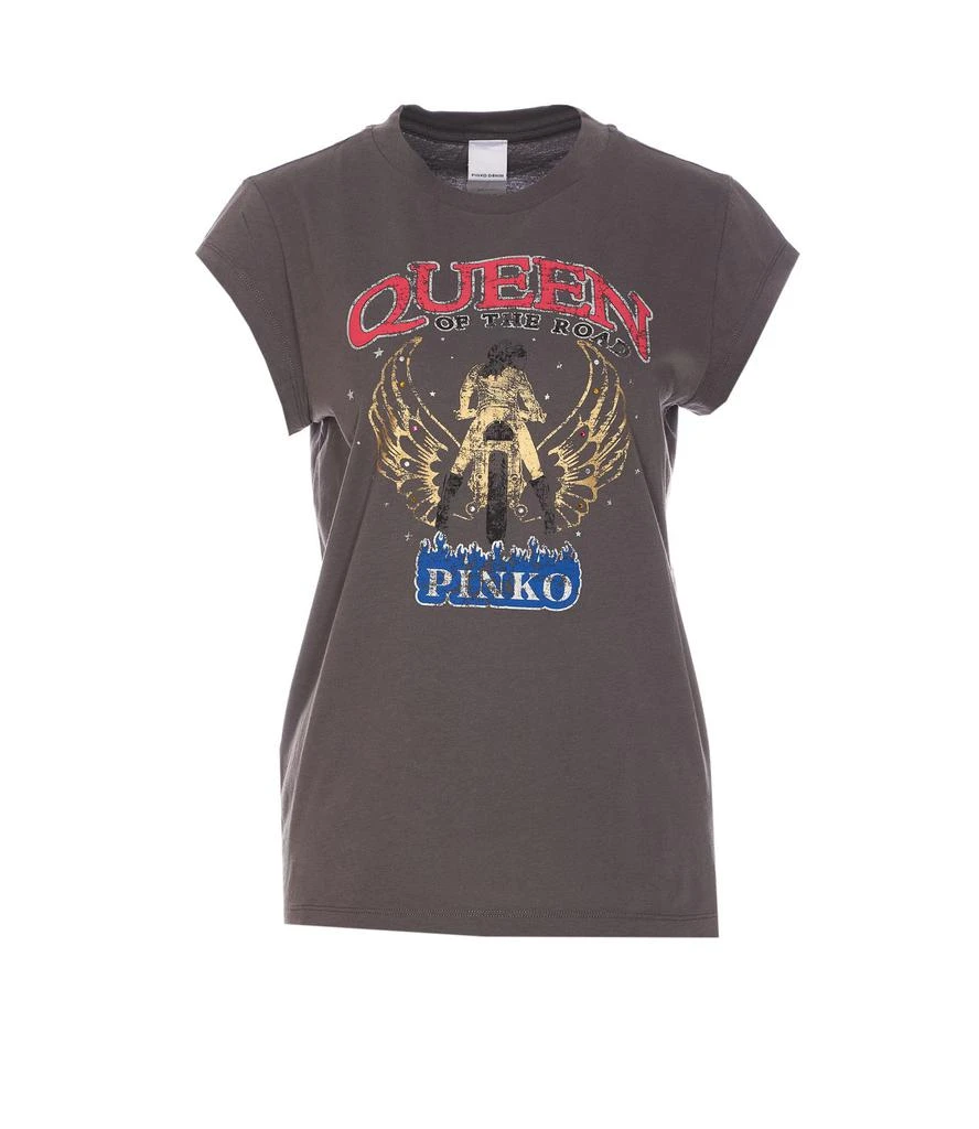 PINKO Pinko Queen Of The Road Biker Print T-Shirt 1