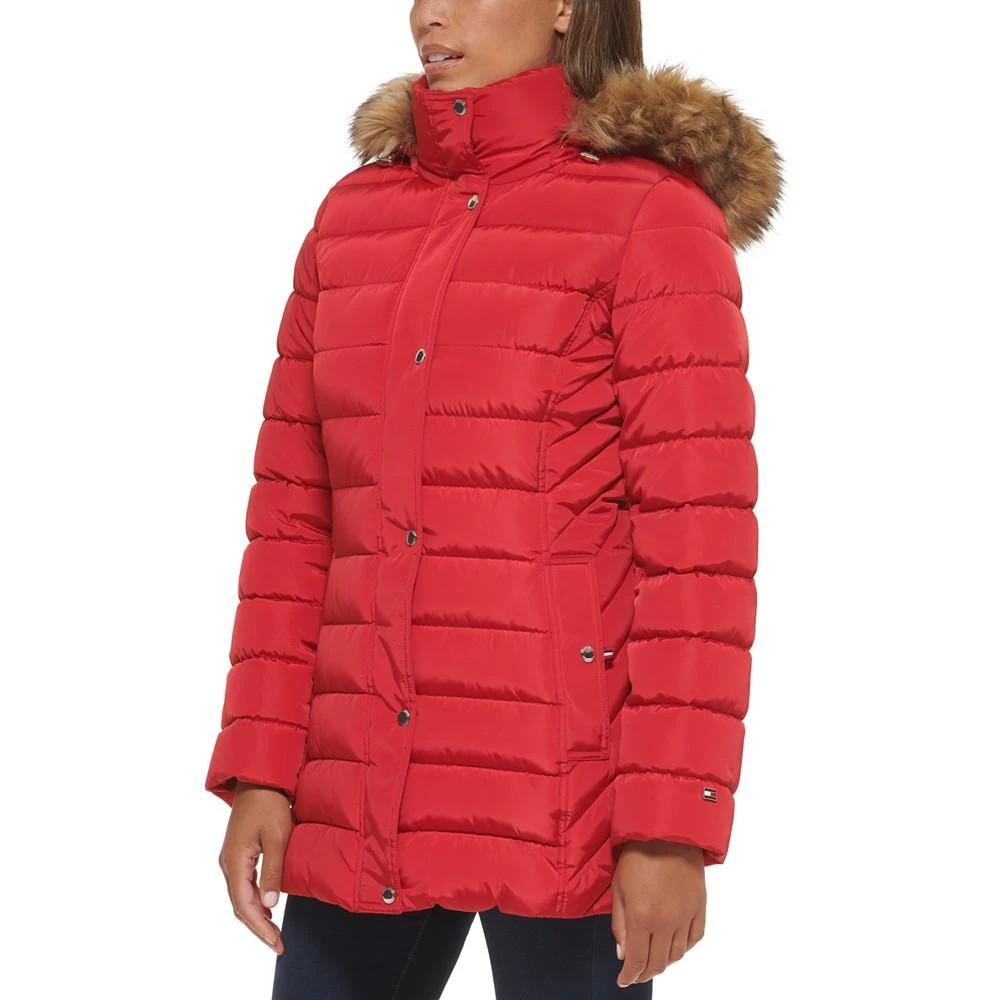 Tommy Hilfiger Women's Faux-Fur-Trim Hooded Puffer Coat, Created for Macy's 4