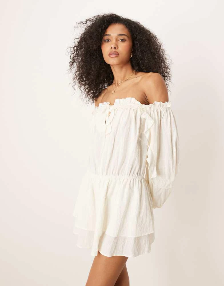 dollie linen mini dress Princess Polly Women's Dollie Print Minidress - White