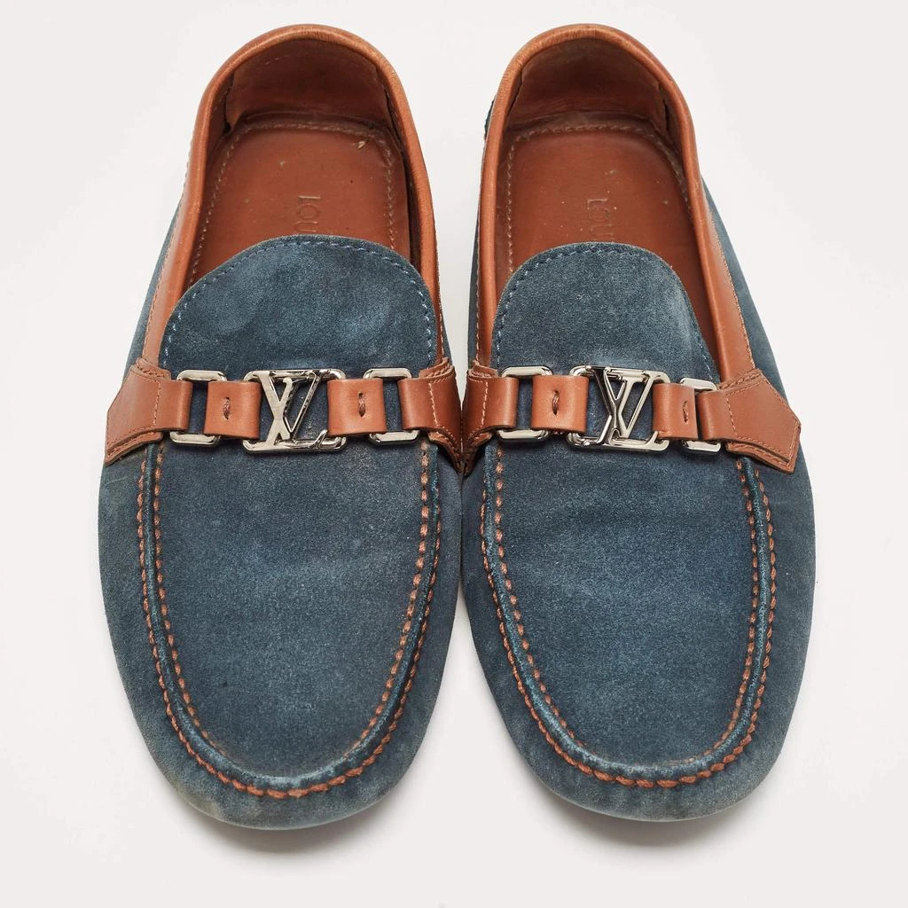 Louis Vuitton Louis Vuitton Blue/Brown Leather and Suede Hockenheim Loafers Size 42.5 3