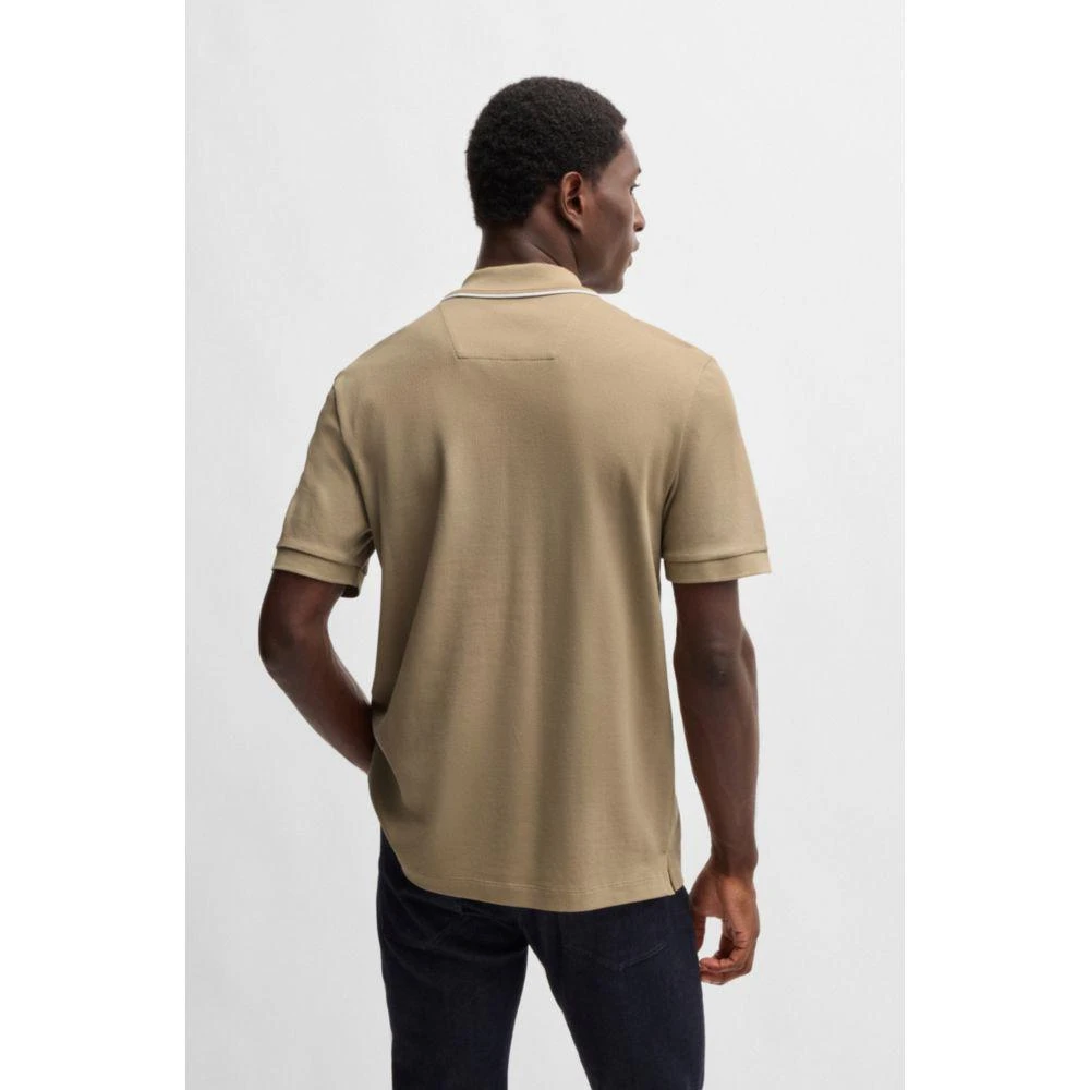 Hugo Boss Structured-cotton polo shirt with zip placket 4