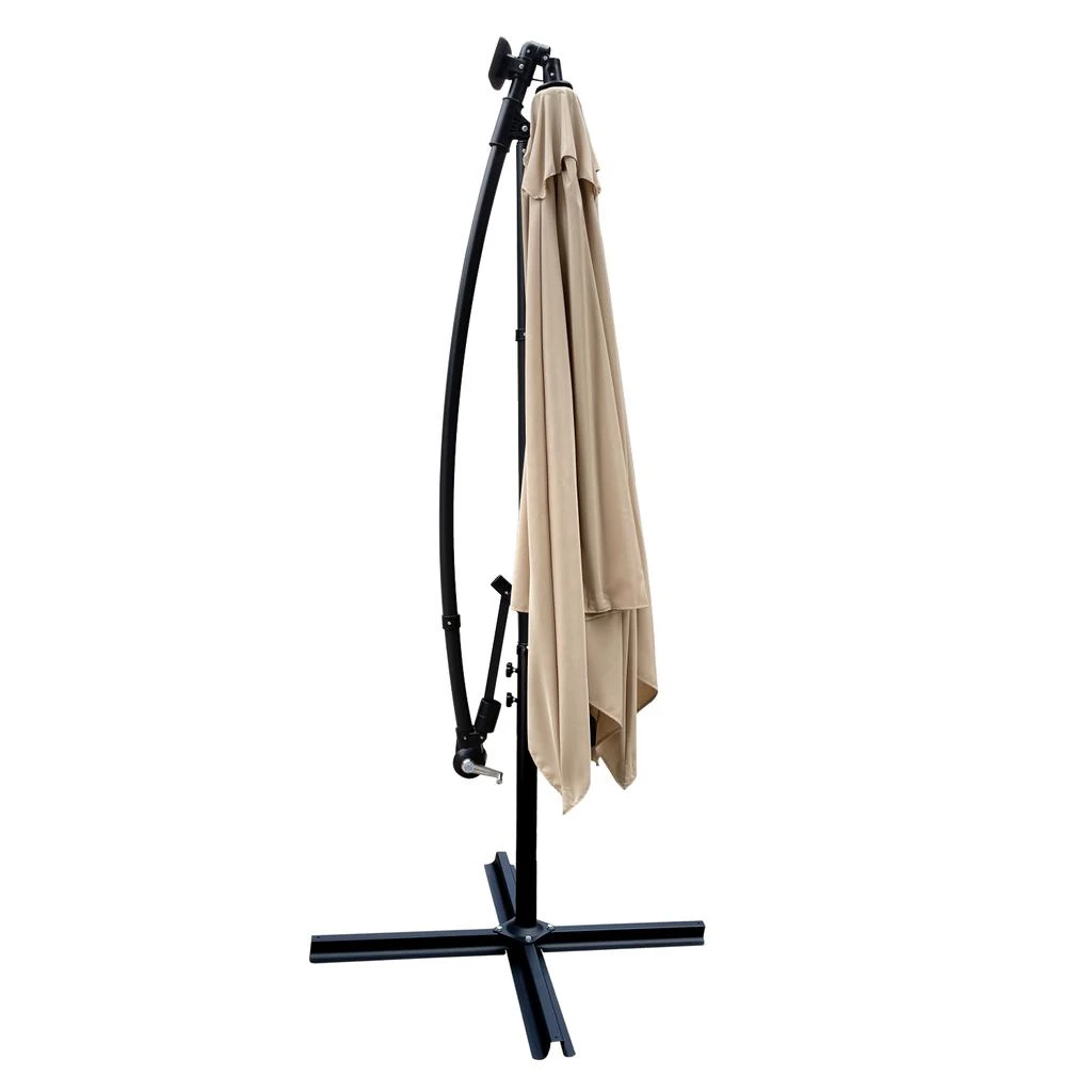 Streamdale Furniture Streamdale Solar Powered LED Patio Umbrella with Crank 
Base 4