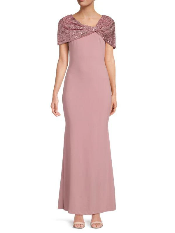 women's petite evening dresses Betsy & Adam Petite Tuxedo-Neck Strapless Gown - Black main image 1