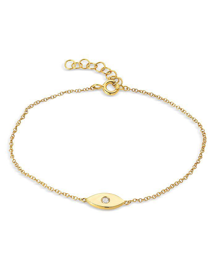 Zoe Lev 14K Yellow Gold Diamond Evil Eye Bracelet