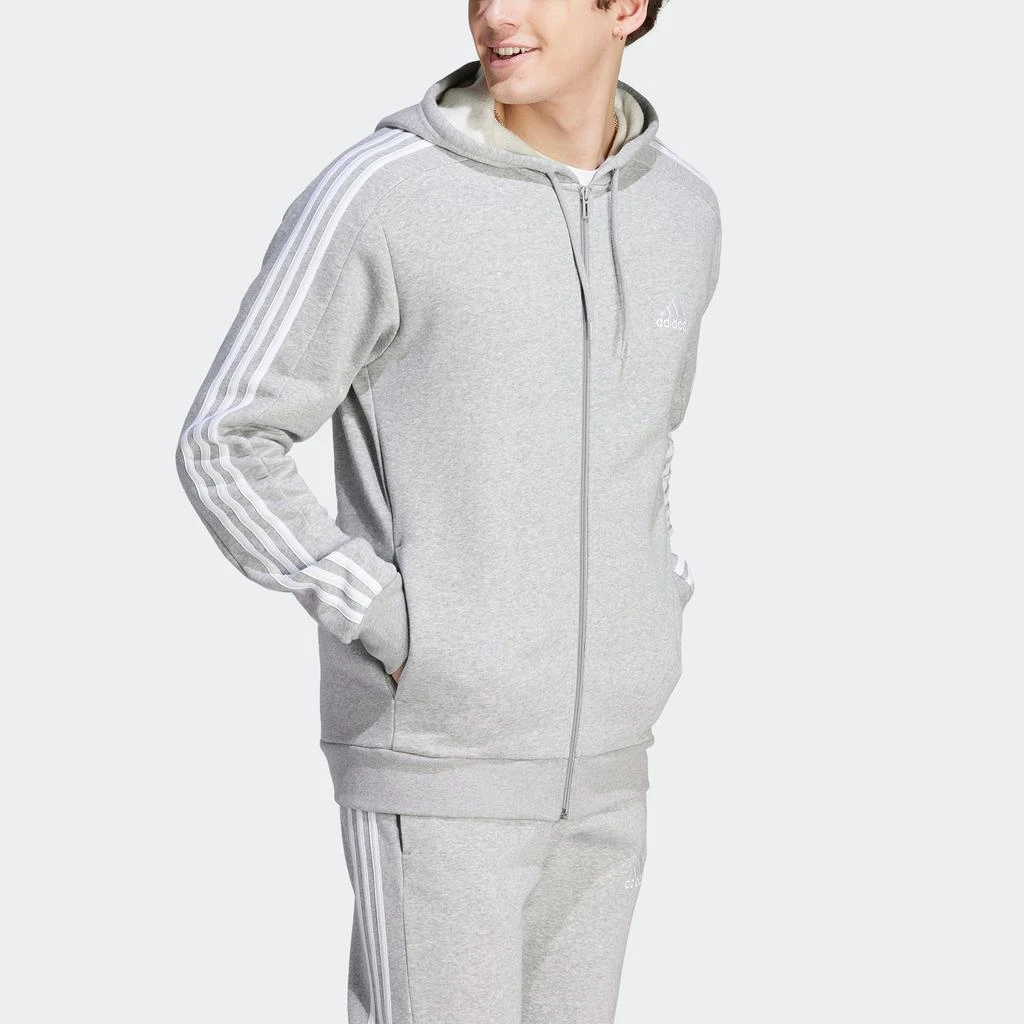 Adidas Men's  Essentials Fleece 3-Stripes Full-Zip Hoodie 8