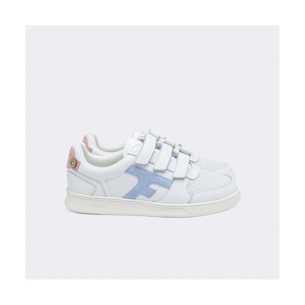 Faguo Faguo - Baskets Hazel Velcro Cuir - Bleu/Rose - Femme