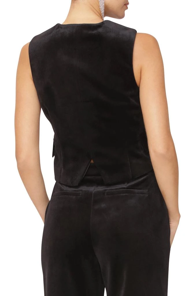 Avec Les Filles Heart Button Velvet High-Low Vest 2