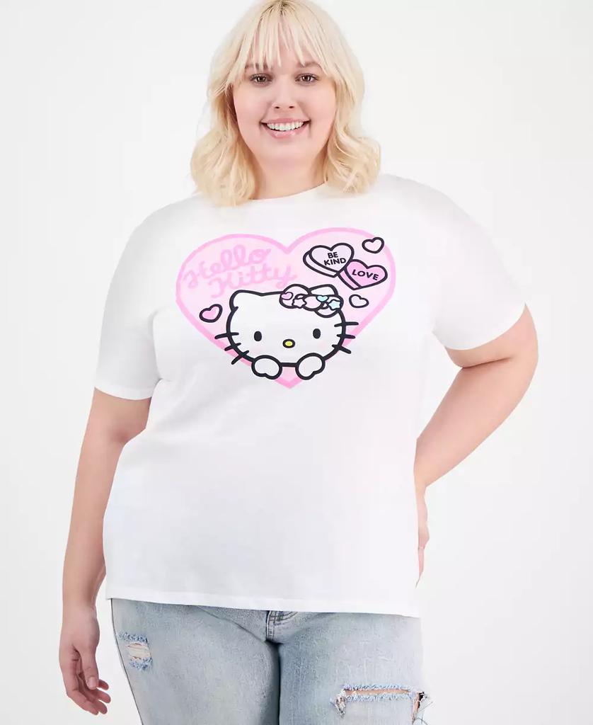 Love Tribe Trendy Plus Size Hello Kitty Heart T-Shirt